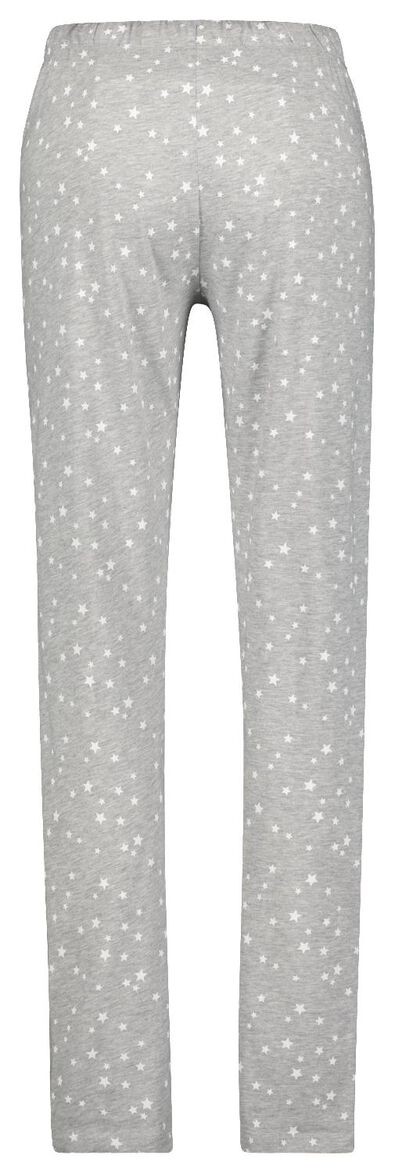 dames pyjama katoen sterren grijsmelange - 1000025096 - HEMA