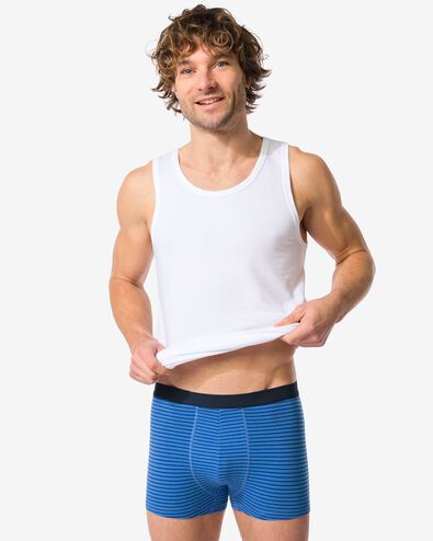 korte herenboxers katoen stretch - 3 stuks donkerblauw donkerblauw - 19190250DARKBLUE - HEMA