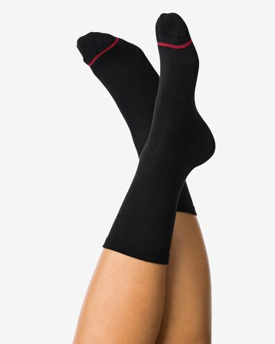 dames thermo sokken - 2 paar zwart zwart - 4270365BLACK - HEMA