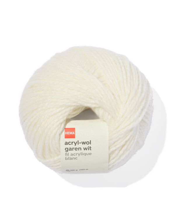 acryl-wol garen wit 100gram 165meter - 60760045 - HEMA