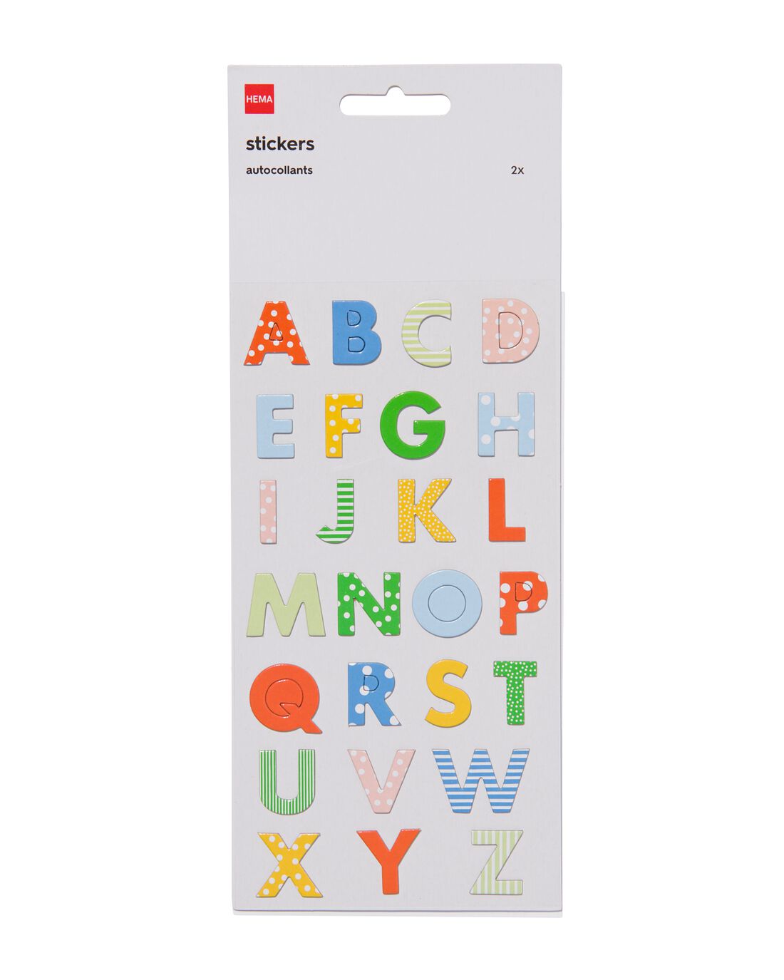 HEMA Stickervellen 3D Letters En Cijfers 19x10 2 Vel