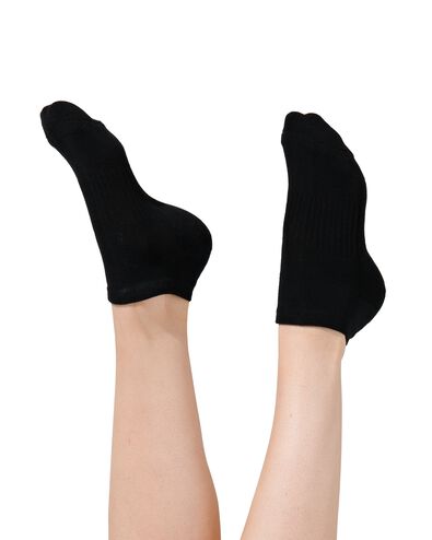 dames enkelsokken sport allround met badstof - 5 paar zwart zwart - 1000028887 - HEMA