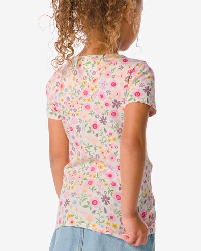 kinder t-shirt met bloemen roze 134/140 - 30864154 - HEMA