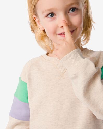 kindersweater met kleurblokken beige 98/104 - 30777524 - HEMA