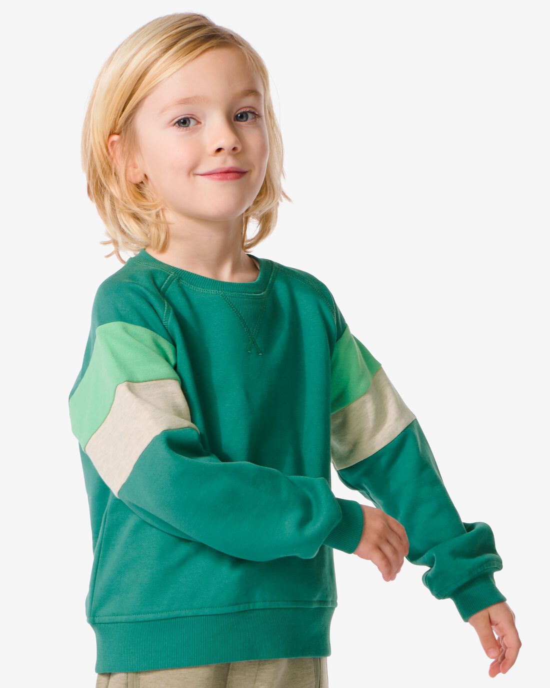 HEMA Kindersweater Met Kleurblokken Groen (groen)