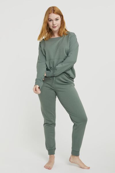 dames loungesweater Terra katoen groen groen - 1000027215 - HEMA