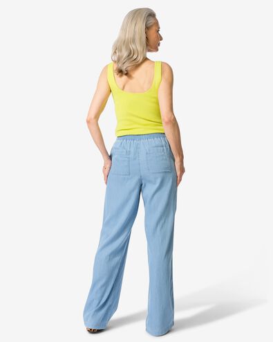 damesbroek Lila wide leg tencel middenblauw M - 36249487 - HEMA