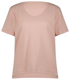 dames t-shirt Char linnen/katoen roze roze - 1000027993 - HEMA