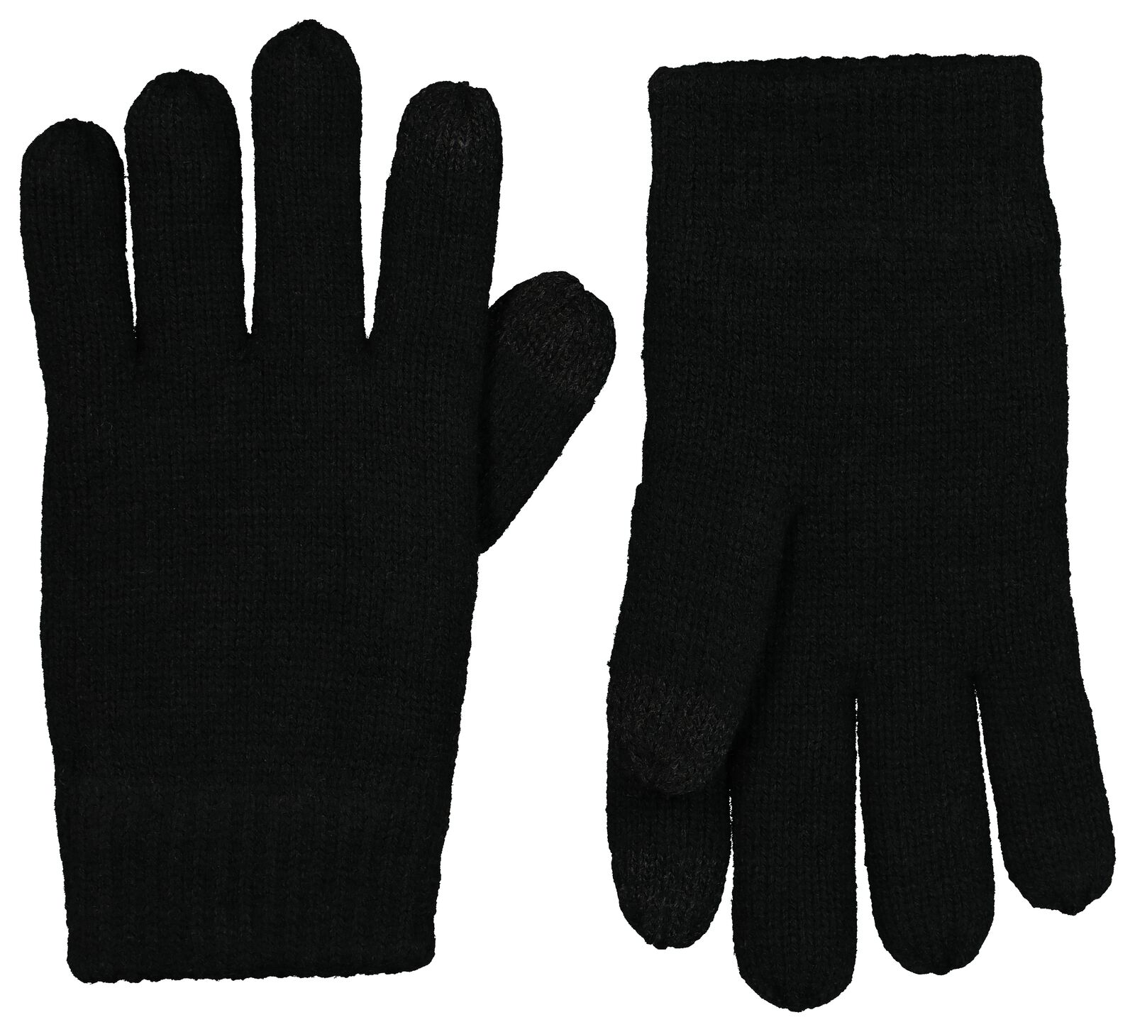 kinderhandschoenen met touchscreen gebreid zwart 122/128 - 16720172 - HEMA