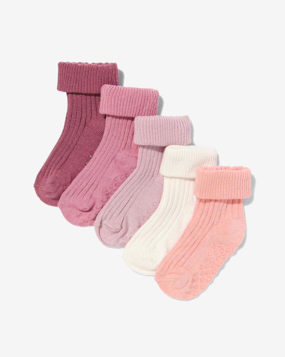 baby sokken met bamboe - 5 paar roze roze - 4790060PINK - HEMA
