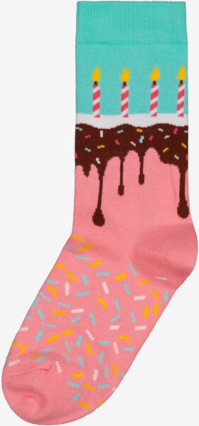 sokken met katoen time for cake roze - 1000029353 - HEMA
