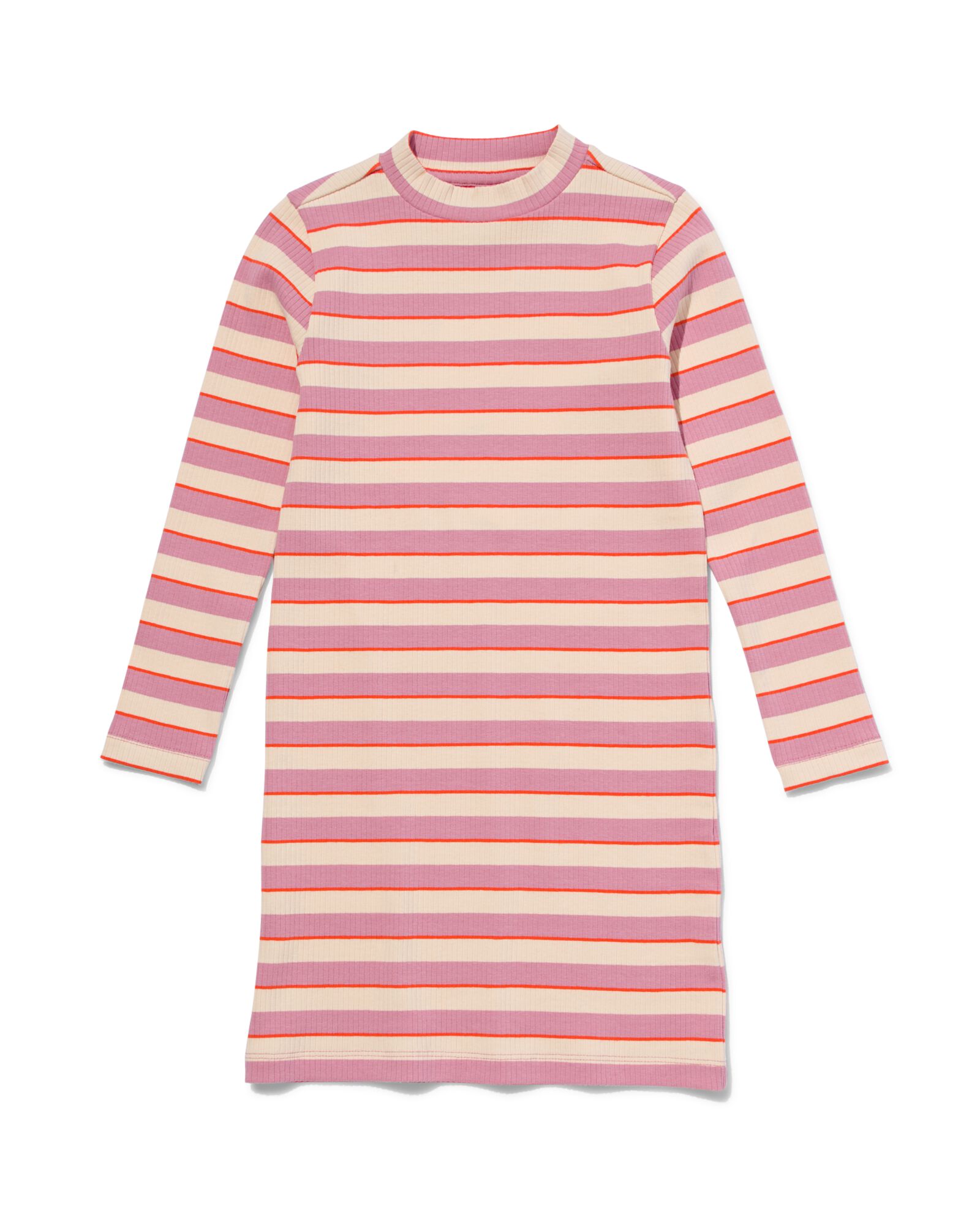 kinder jurk met ribbels gebroken wit - 1000032422 - HEMA