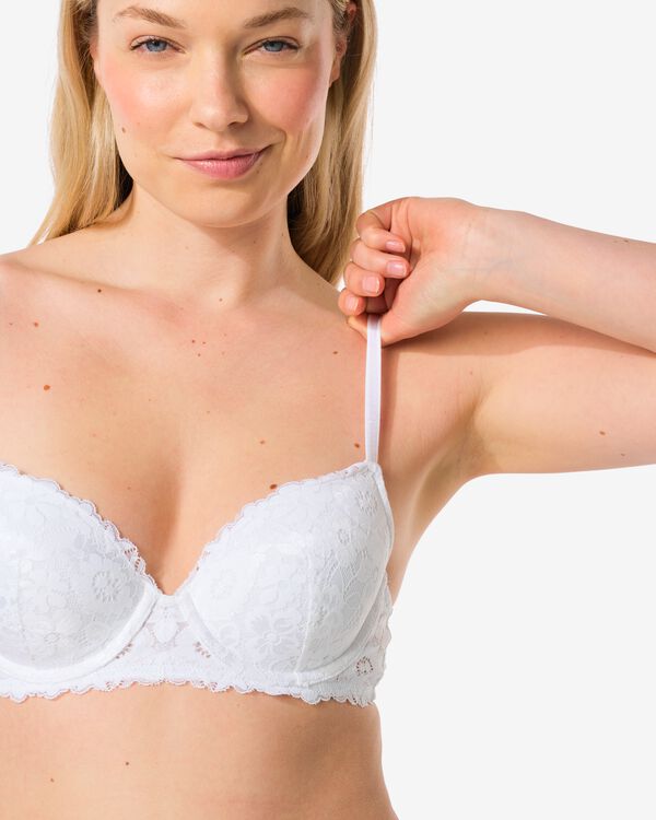 voorgevormde bh met kant met beugel wit wit - 21810400WHITE - HEMA