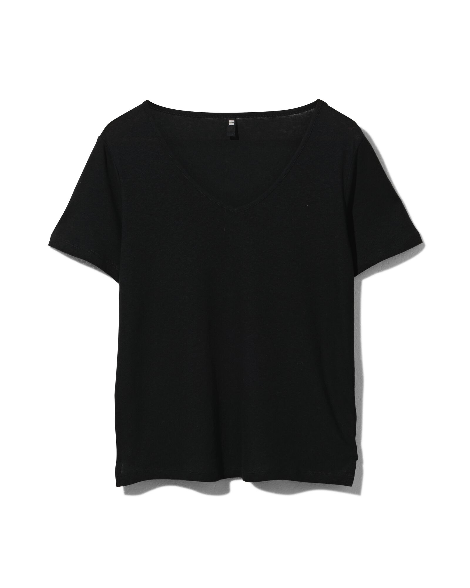 dames t-shirt Char linnen/katoen zwart - 1000024302 - HEMA