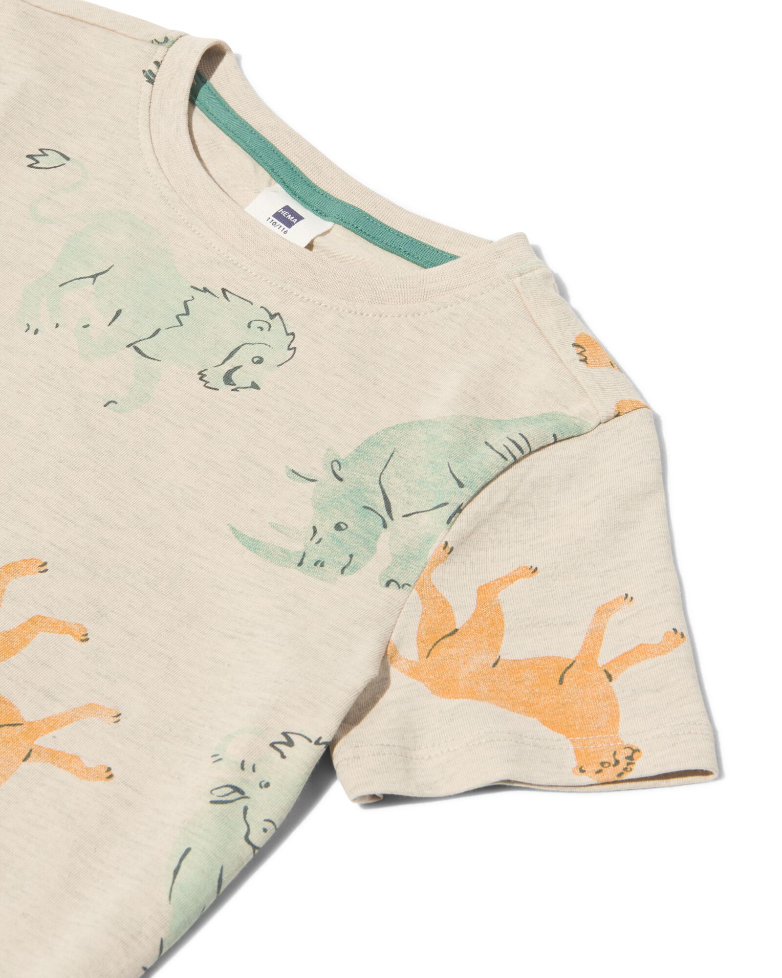 kinder t-shirt met dieren beige - 1000030923 - HEMA