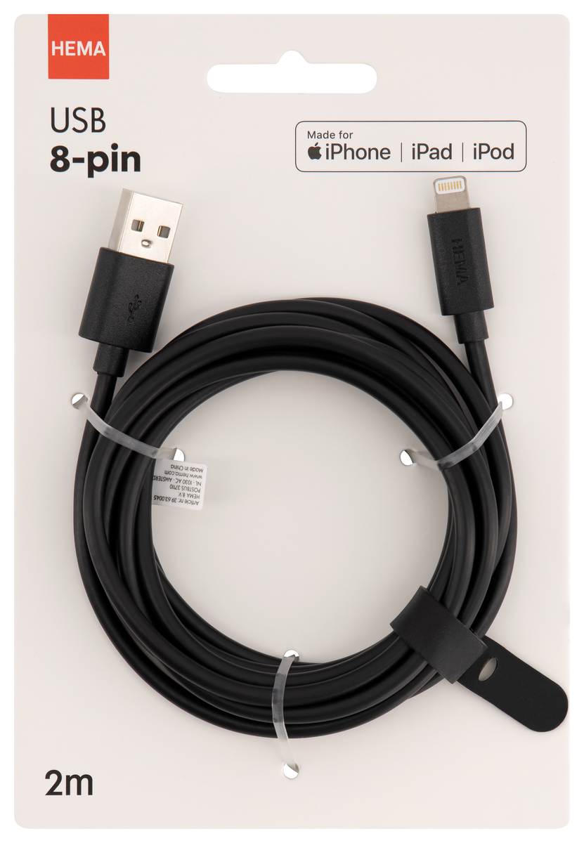 USB laadkabel 8-pin - 39630045 - HEMA