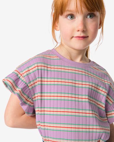 kinder t-shirt met ribbels paars paars - 30863011PURPLE - HEMA