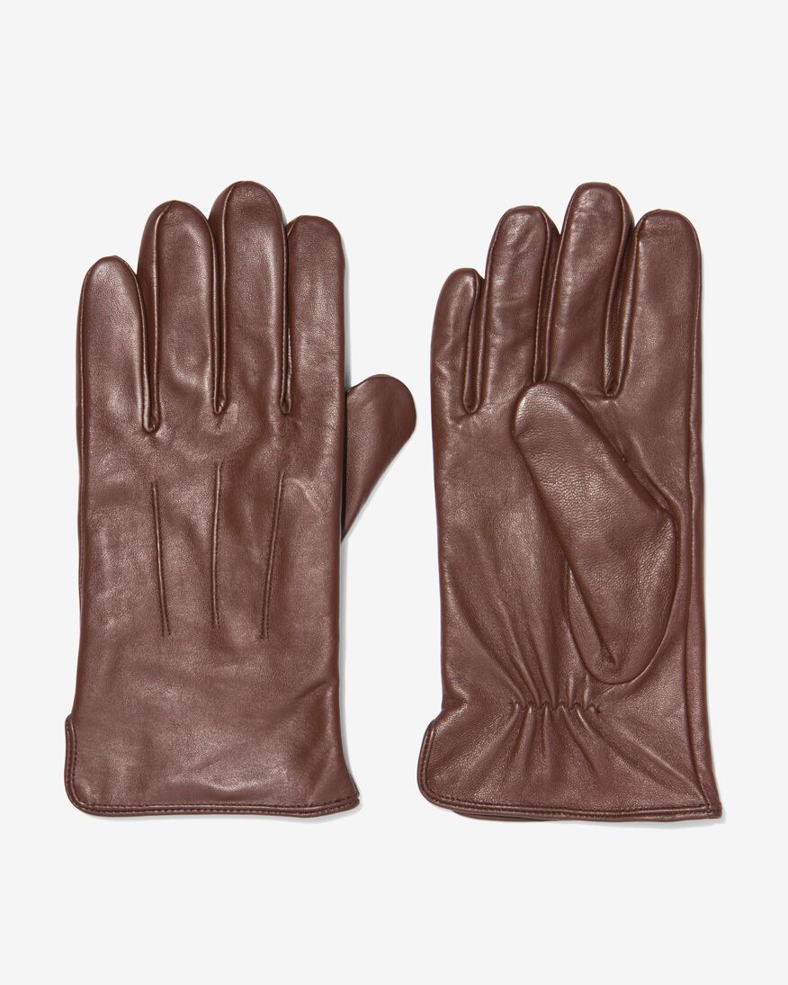 leren heren handschoenen bruin bruin - 16530230BROWN - HEMA