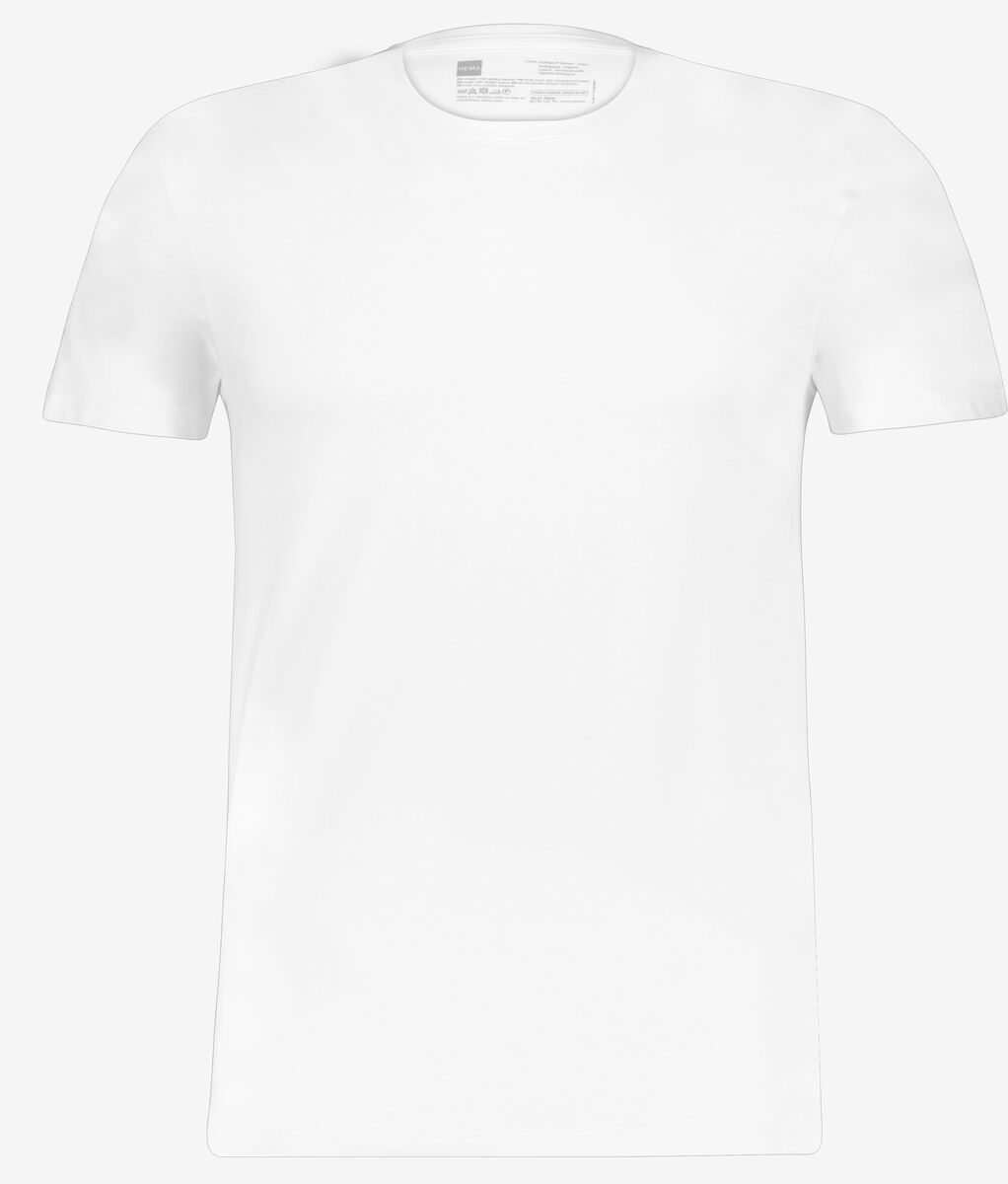 Pijlpunt Verplaatsing orgaan heren t-shirt regular fit o-hals - 2 stuks wit - HEMA