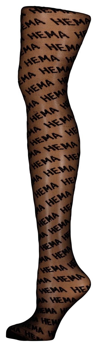 Londen Eerbetoon metriek panty met HEMA logo limited edition 20denier zwart - HEMA
