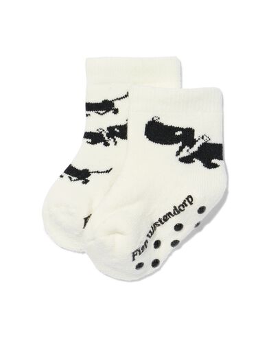 baby sokken katoen met badstof - 2 paar beige 3-6 m - 4740007 - HEMA