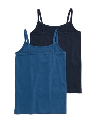 kinderhemden stretch katoen - 2 stuks donkerblauw donkerblauw - 1000030148 - HEMA