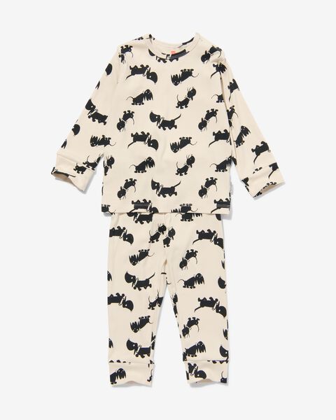 Vertrouwelijk Neem een ​​bad Elk jaar baby pyjama rib katoen/stretch Takkie wit - HEMA