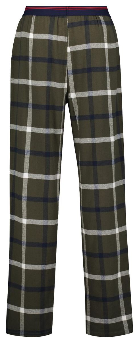 heren pyjamabroek flannel ruiten legergroen M - 23669662 - HEMA