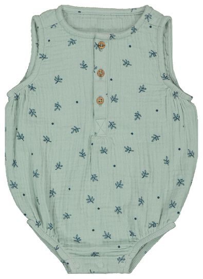 newborn jumpsuit mousseline blauw - 1000023570 - HEMA