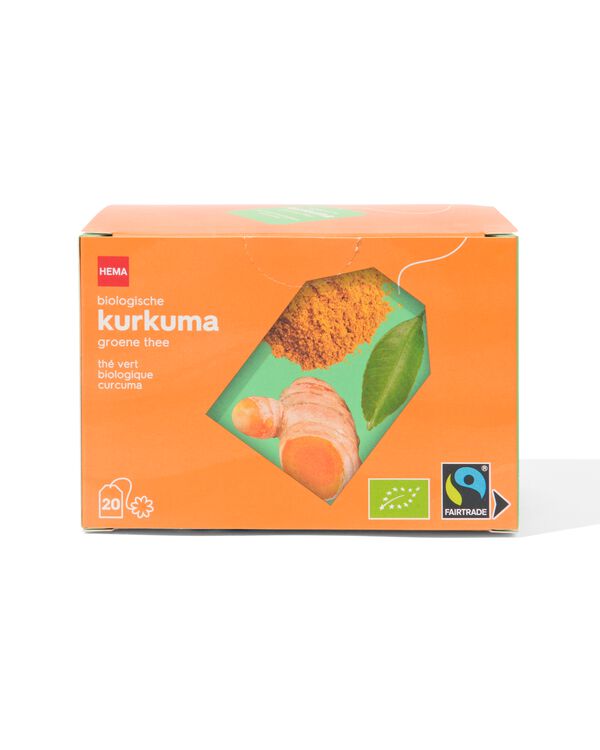 biologische groene thee kurkuma - 20 stuks - 17190301 - HEMA