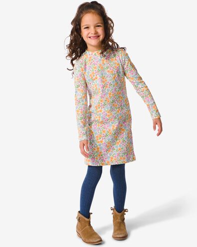 kinderjurk met ribbels multicolor - 30839148MULTICOLOUR - HEMA