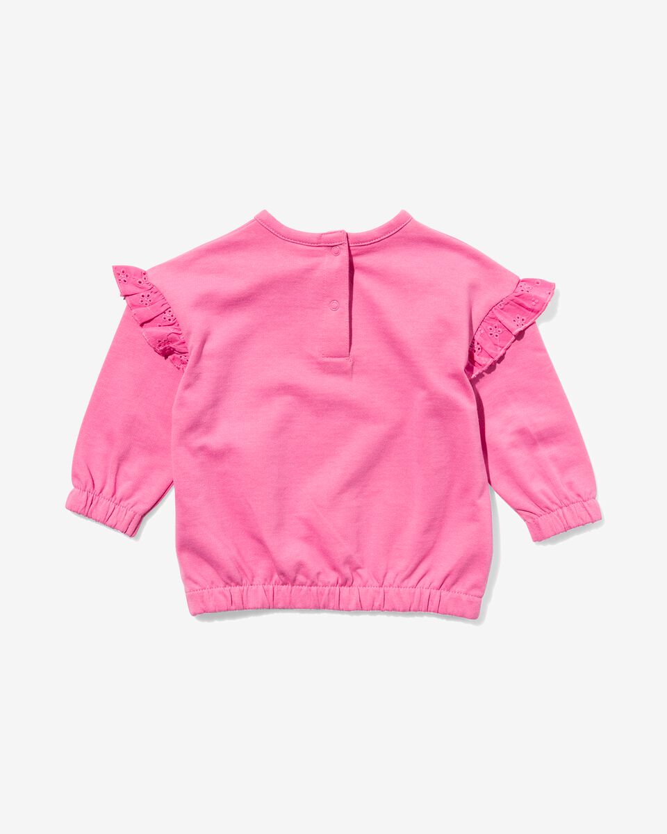 baby sweater met ruffles felroze - 1000029731 - HEMA