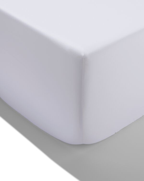 hoeslaken 180x220cm satijn wit  - 5190094 - HEMA