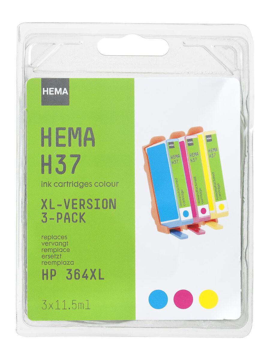 HEMA cartridge H37 voor de HP 364 CMY Multipack XL - 38390412 - HEMA