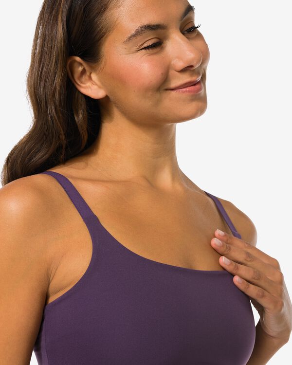 niet voorgevormde top zonder beugel - ultimate comfort donkerpaars donkerpaars - 21801083DARKPURPLE - HEMA
