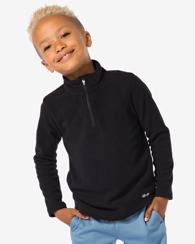 kinder ski pully fleece zwart - 36040047BLACK - HEMA