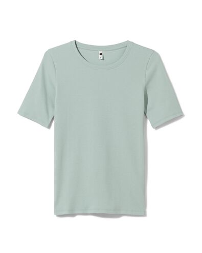 dames t-shirt Clara rib grijs XL - 36259354 - HEMA