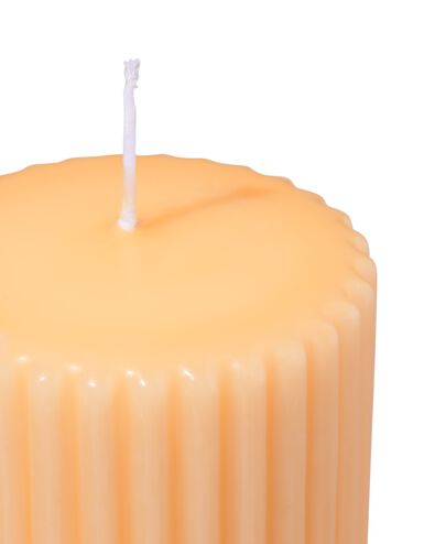 stompkaars Ø7x19cm ribbel lichtoranje-oranje - 13504034 - HEMA