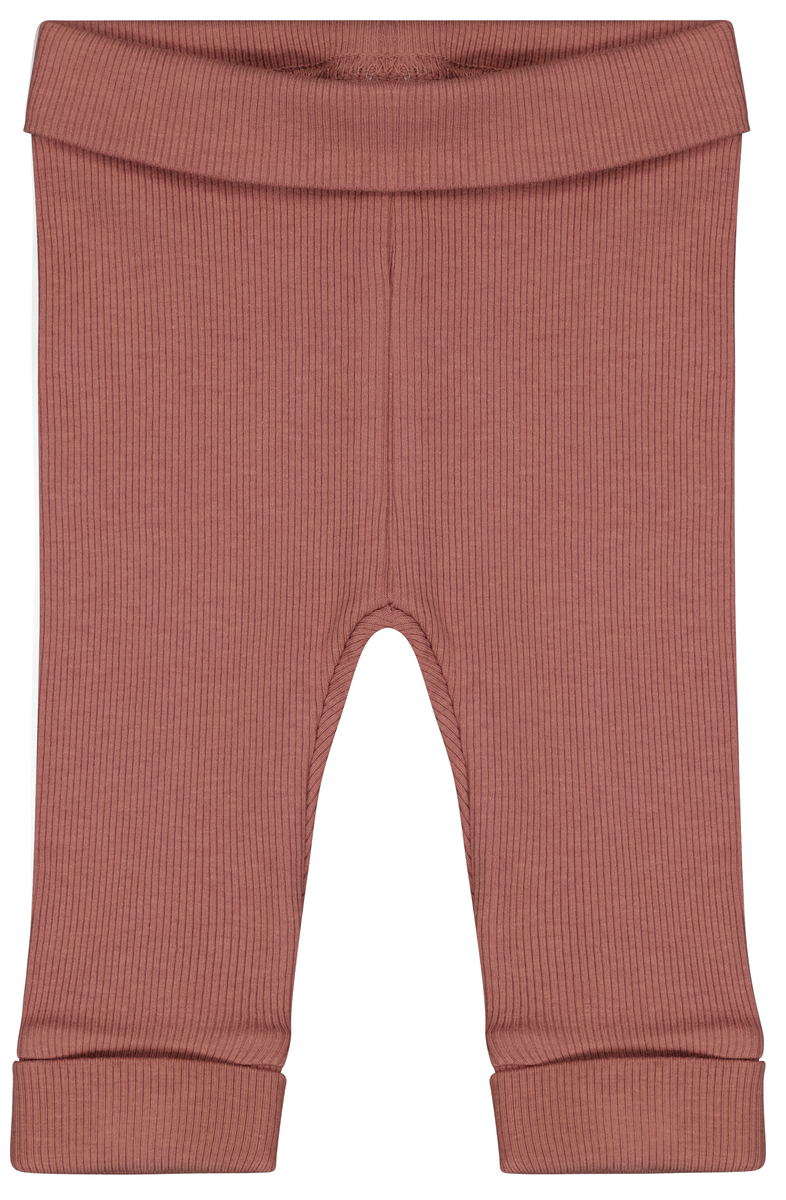 newborn meegroei legging rib met bamboe roze roze - 1000028156 - HEMA