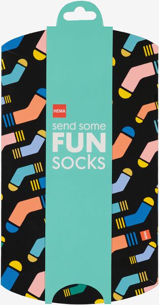 fun socks verzenddoos 15x12 zwart - 4190002 - HEMA