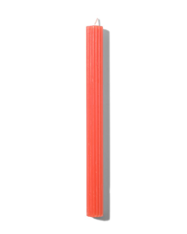 lange huishoudkaars met ribbels Ø2x24 oranje - 13502925 - HEMA