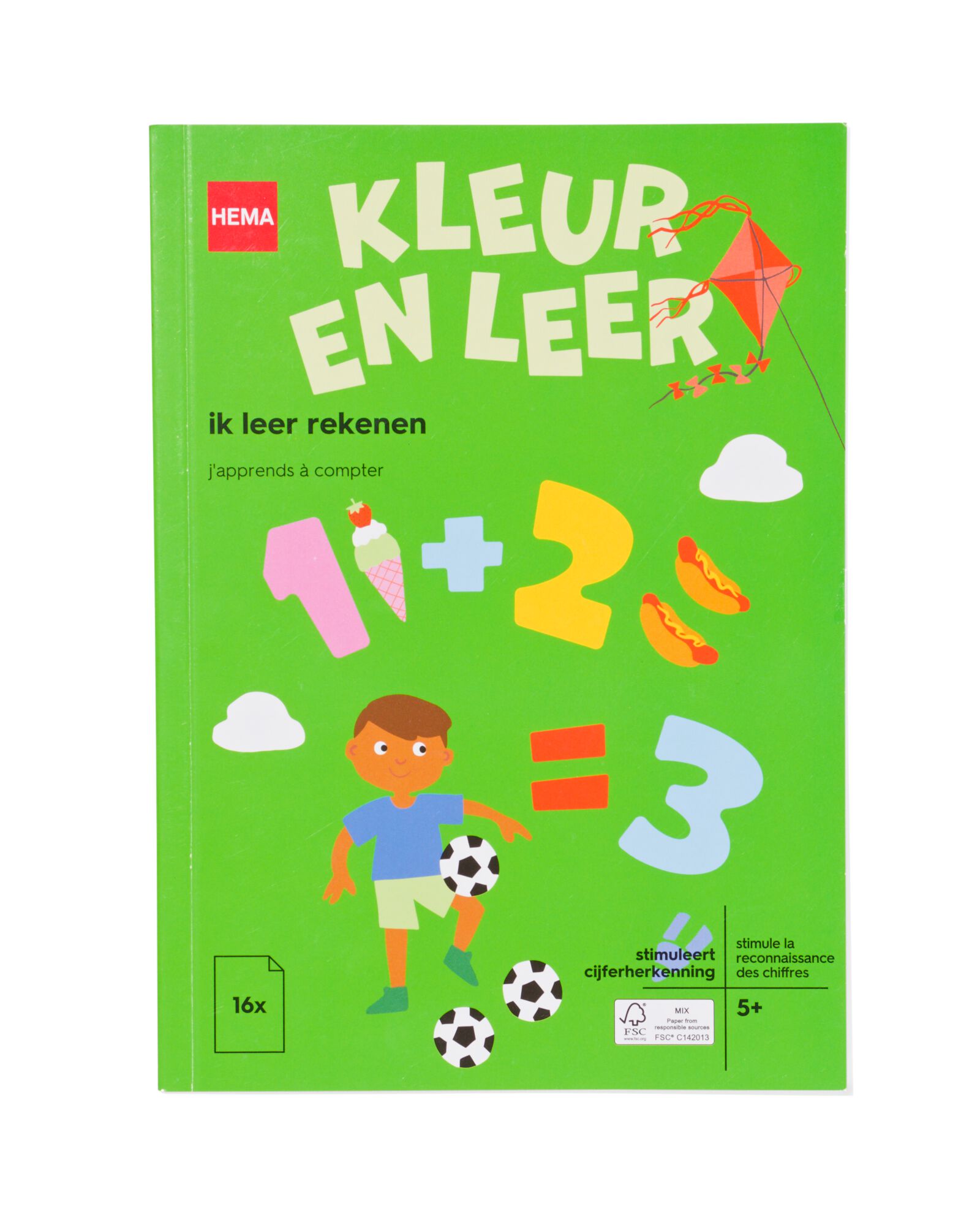 kleur en leerboek ik leer rekenen 5+ - 15910211 - HEMA