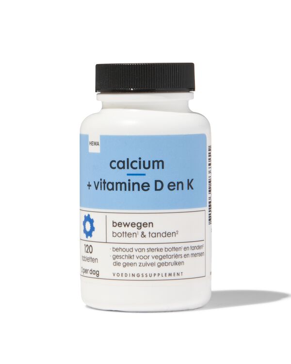 calcium + vitamine D en K - 120 stuks - 11402104 - HEMA