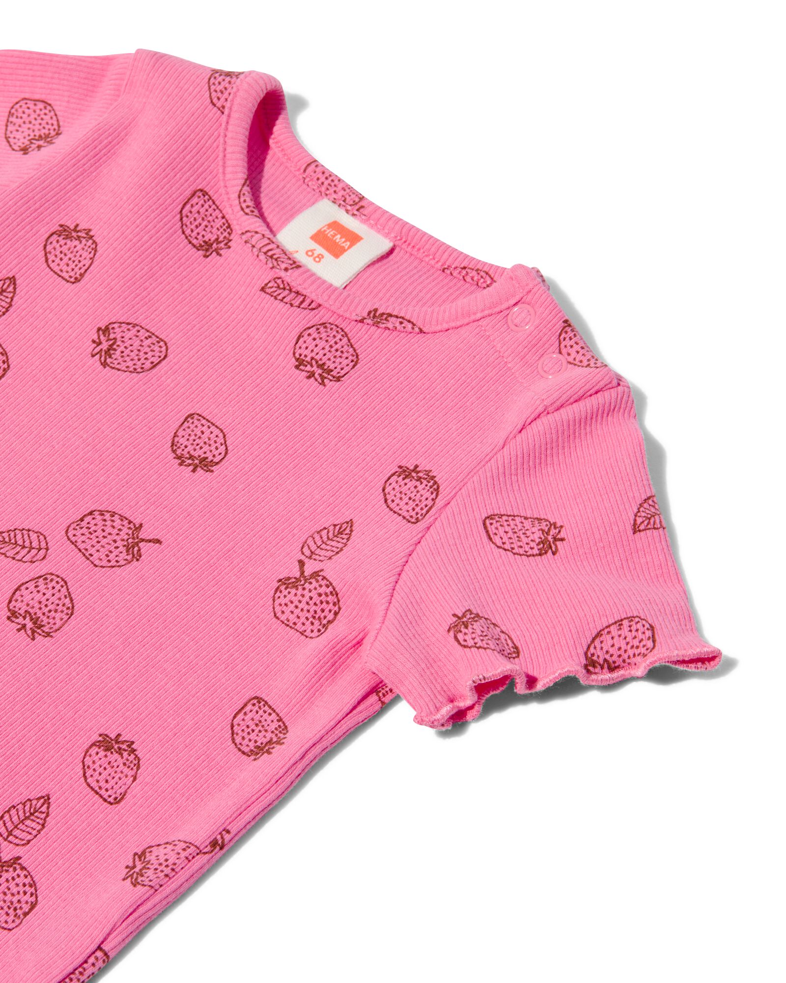 baby t-shirt ribbels roze - 1000030986 - HEMA