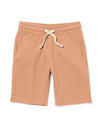 kinder korte broek wafel lichtbruin lichtbruin - 30795074LIGHTBROWN - HEMA