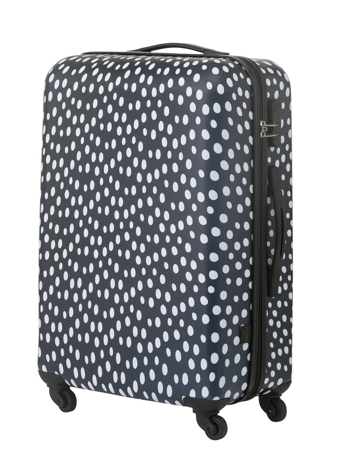Hema Koffer 67 X 44 X 25 Donkerblauw Stip hema kopen in de aanbieding