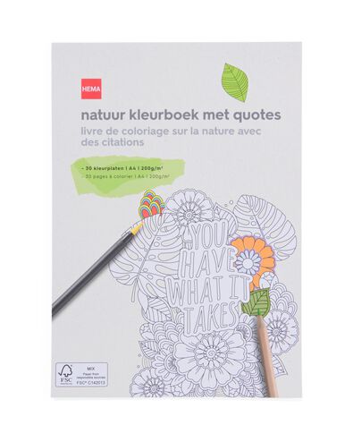 natuur kleurboek met quotes - 60720183 - HEMA