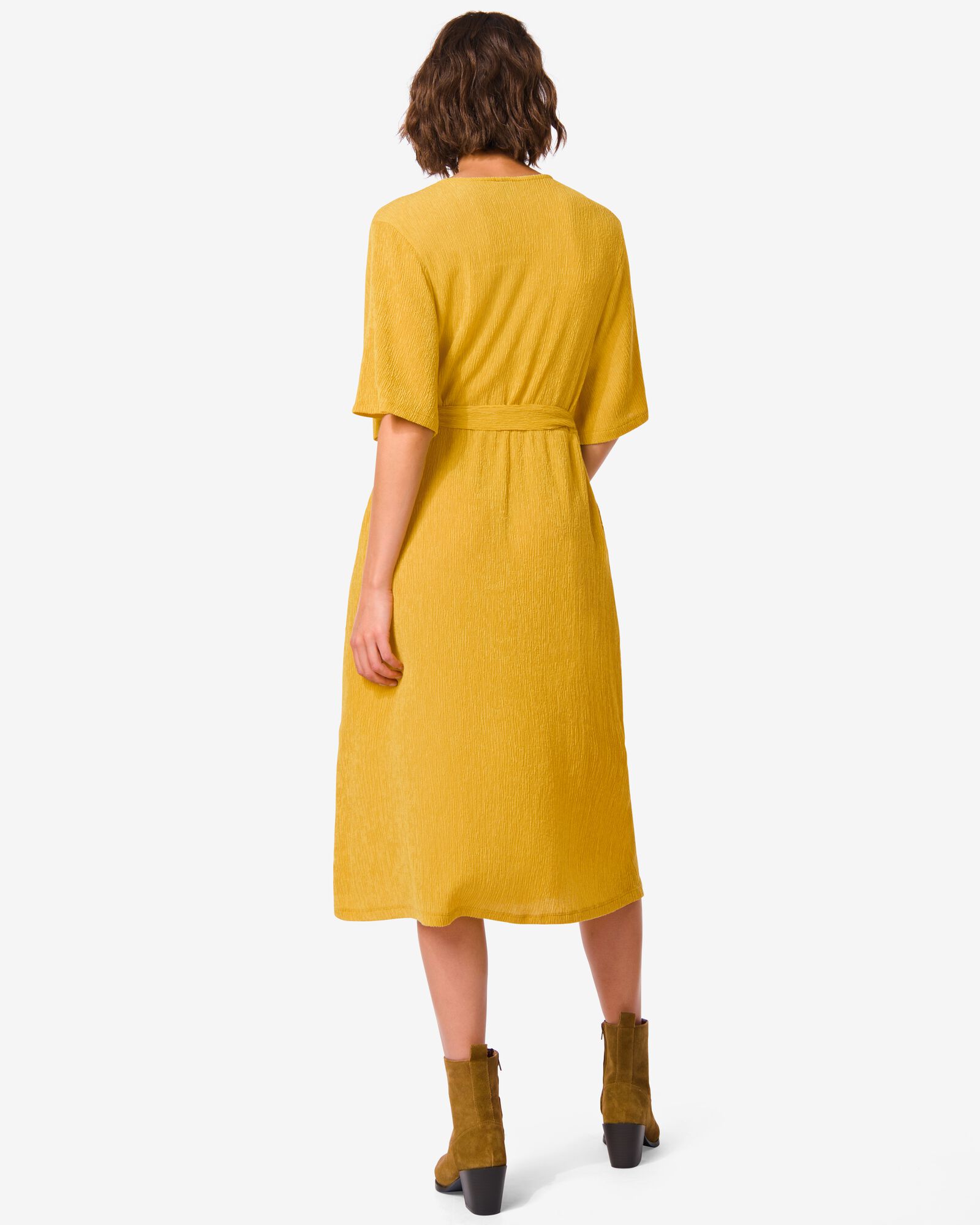 dames overslagjurk Hallie geel - 36297110YELLOW - HEMA