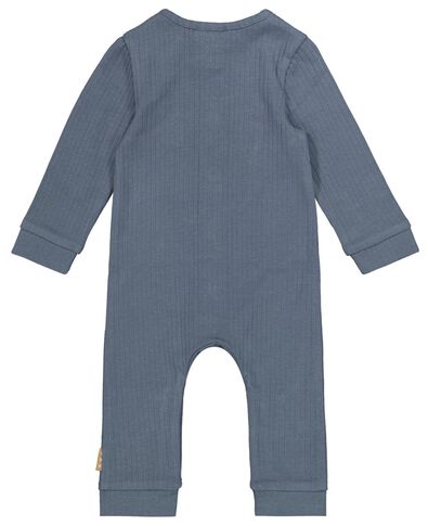 newborn baby jumpsuit rib blauw - 1000026329 - HEMA