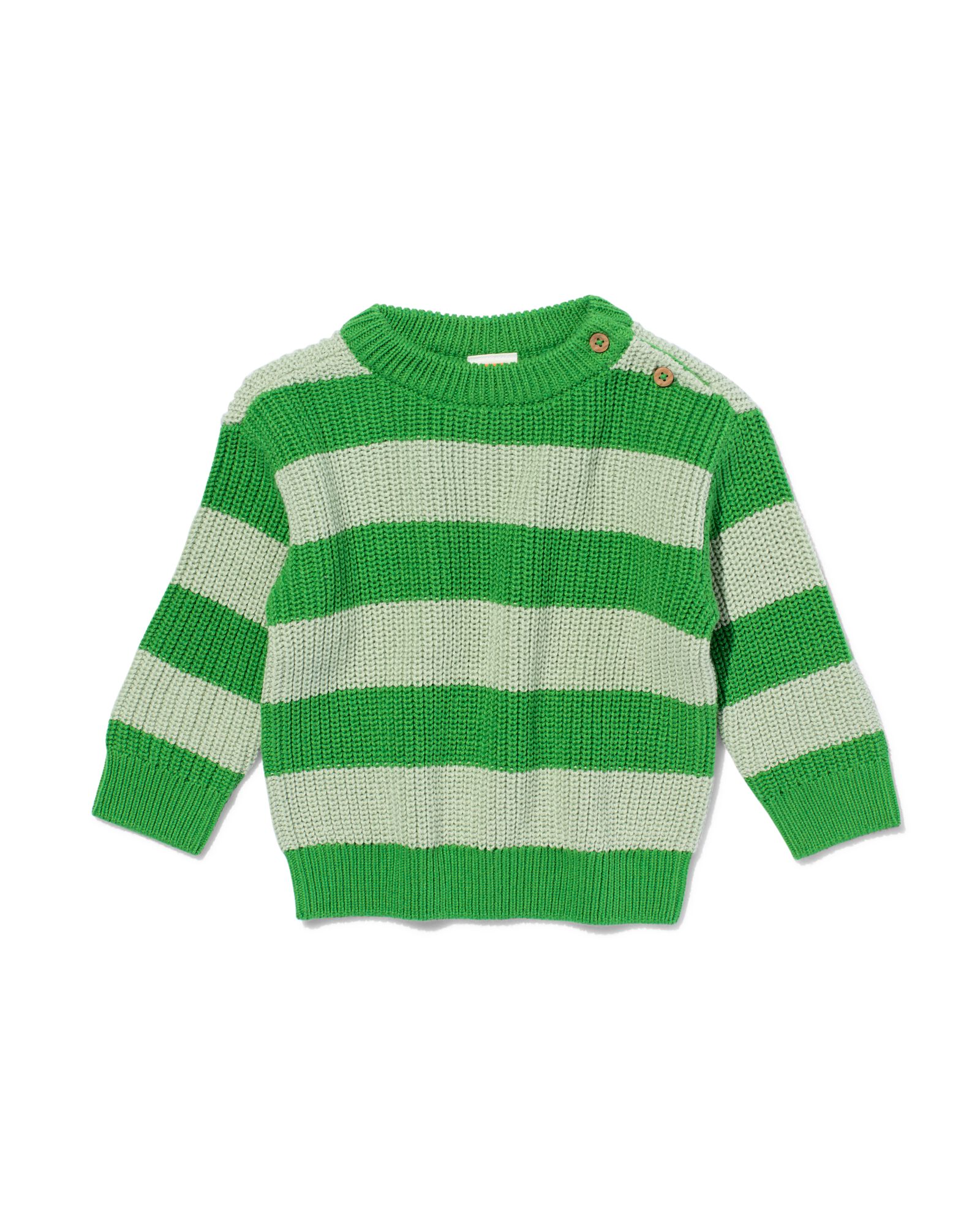 baby trui gebreid gestreept groen - 33119970GREEN - HEMA